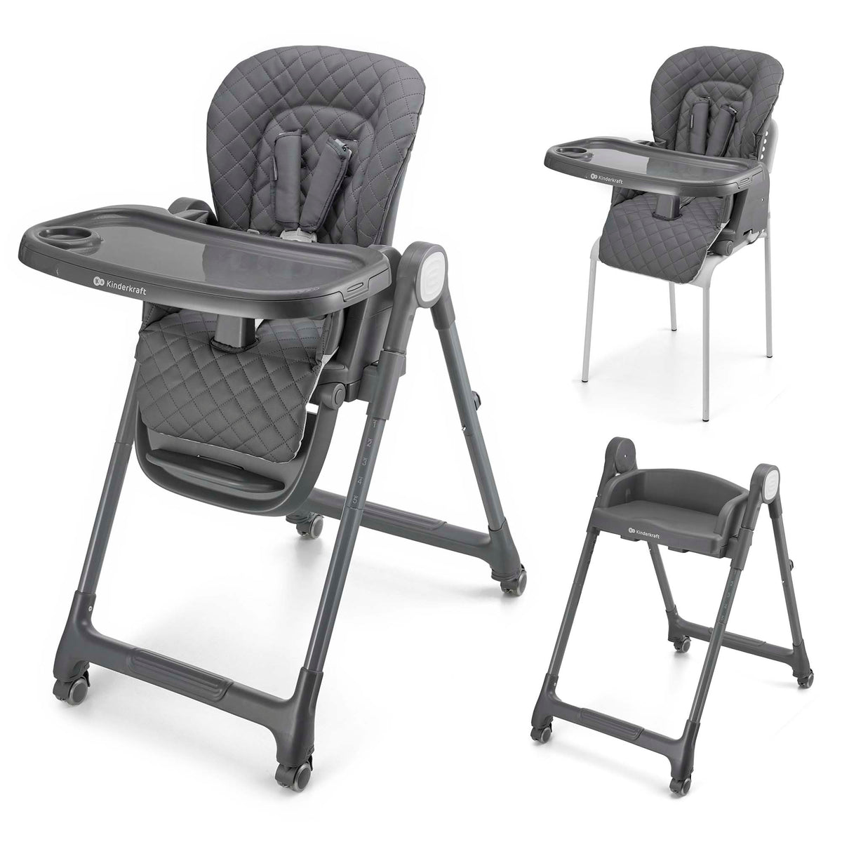 Kinderkraft TULO столче за хранене GREY