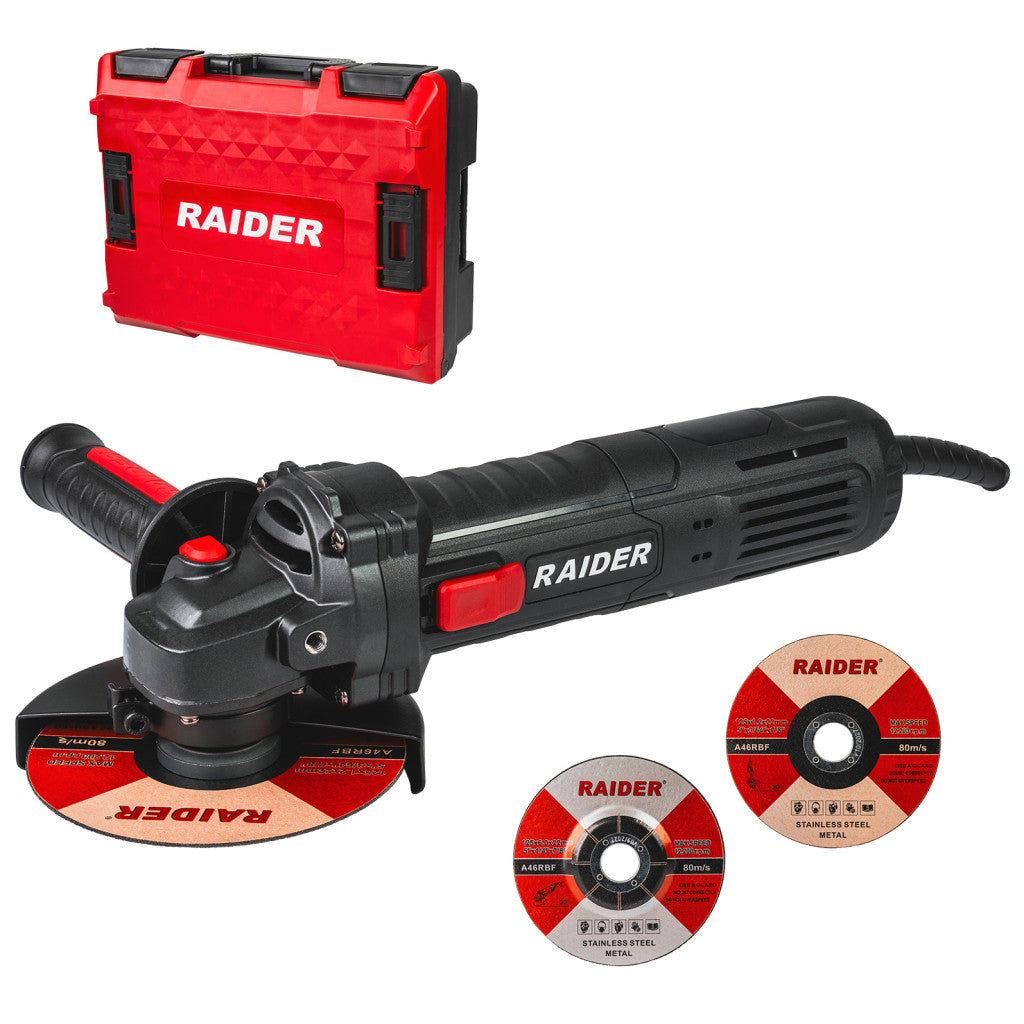 Ъглошлайф 125mm 900W LCD 2disc Red Case RDP-AG79 Black Ed. – Raider Pro