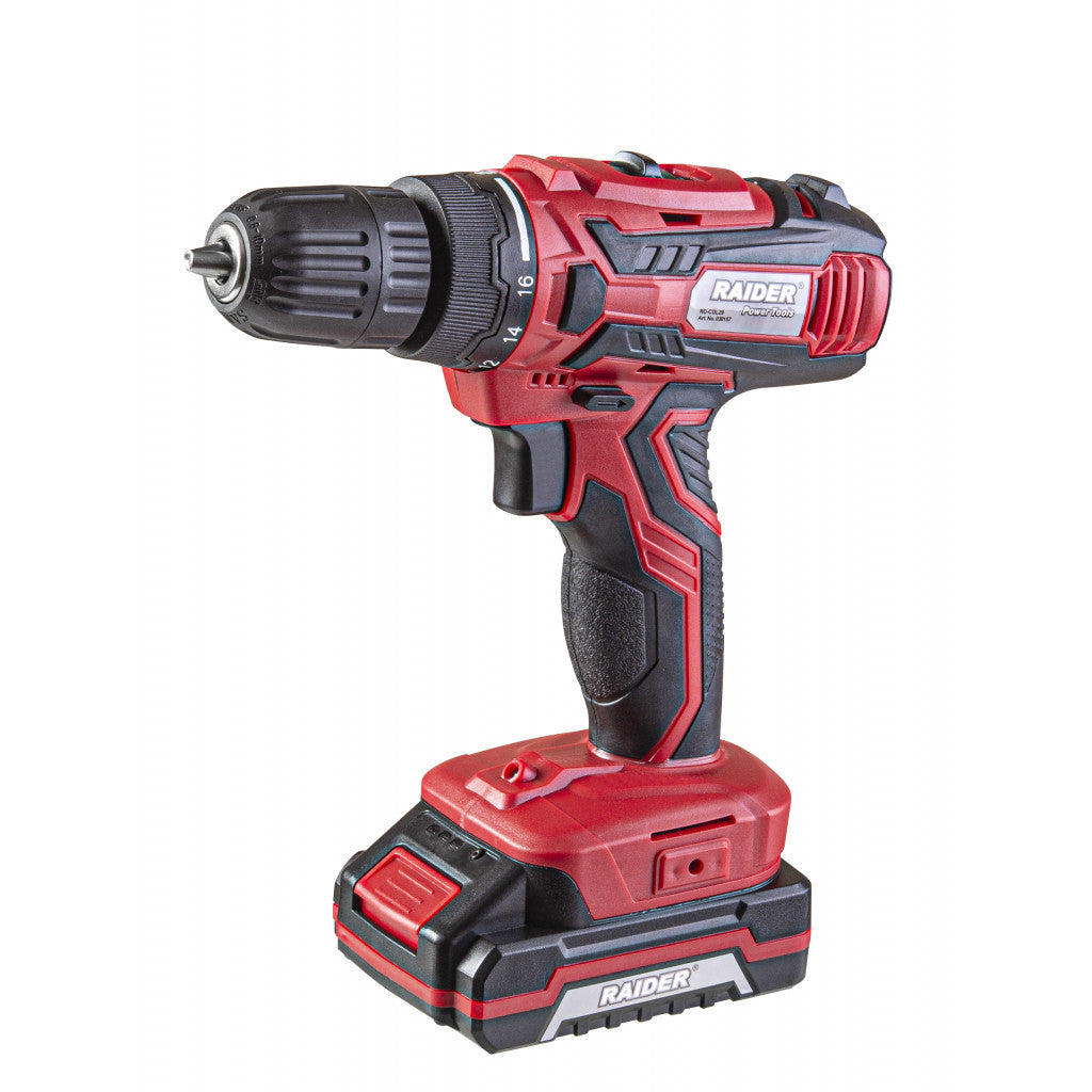 Бормашина акум. Li-ion 18V 2x1.5Ah 2-ск. 1h 28Nm RAIDER RD-CDL29 – Raider Power Tools
