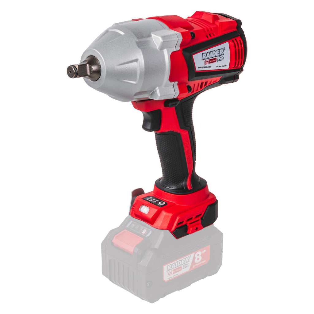 R20 Гайковерт ударен безч. 1/2"1800Nm3ск.LED Solo RAIDER PRO RDP-BCIW20