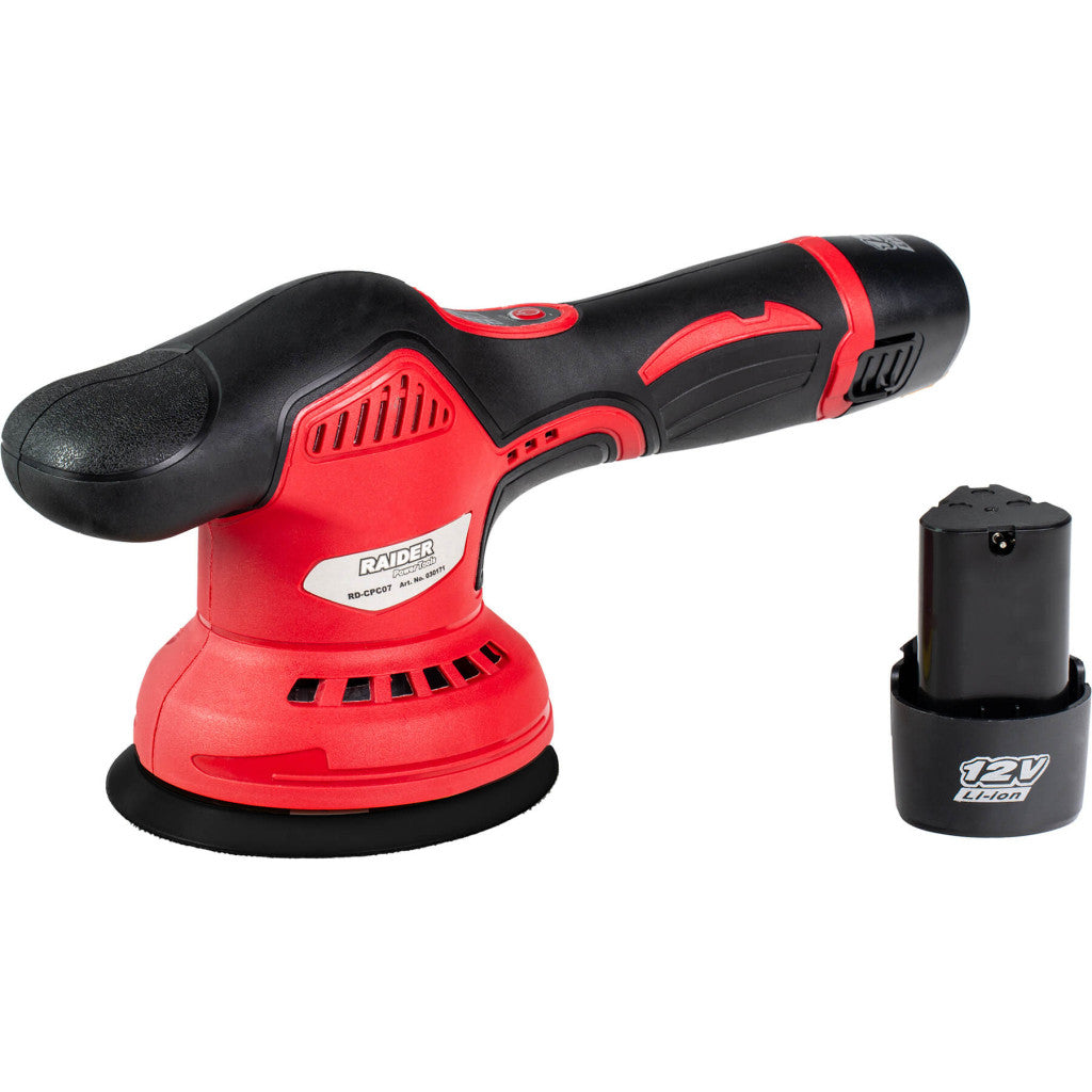 Полирмашина 12V Ø125mm 300-2400min-1 2x2Ah RAIDER RD-CPC07 – Raider Power Tools