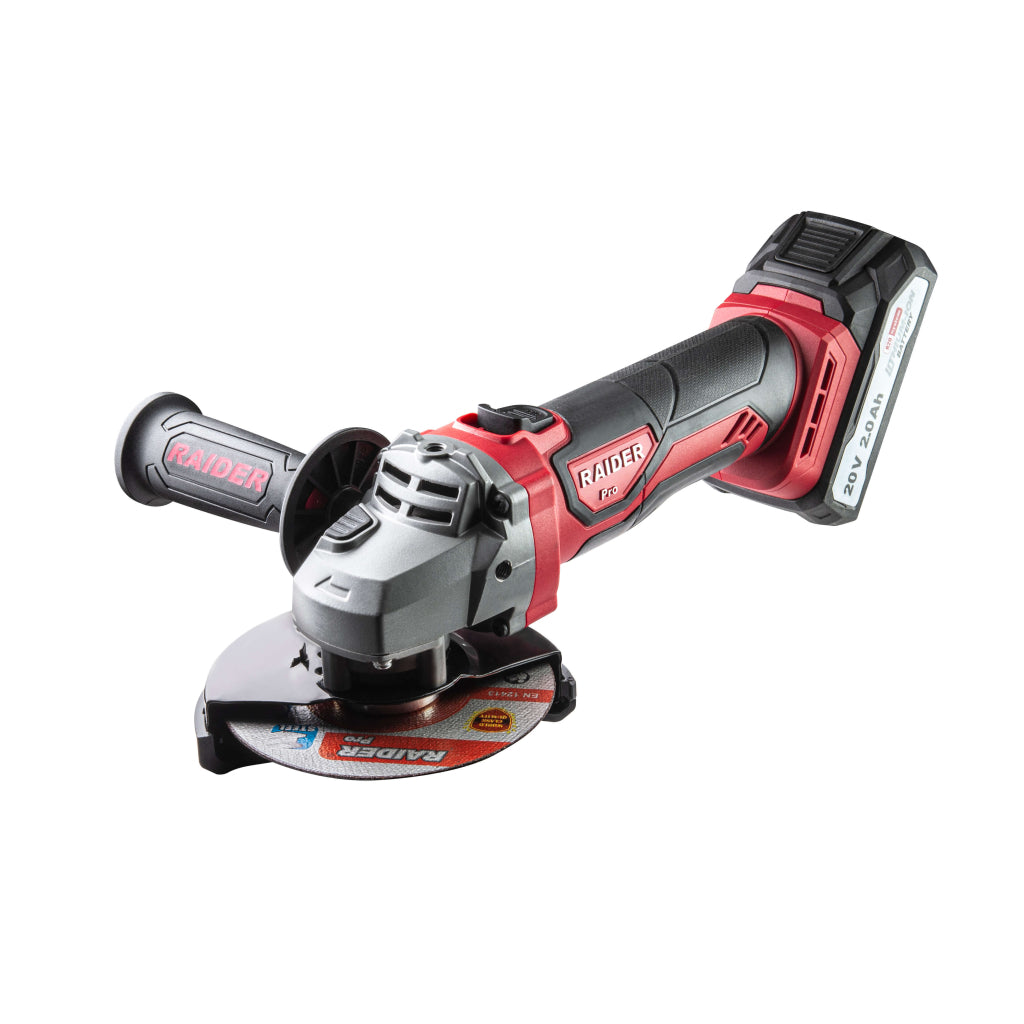 R20 Ъглошлайф Ø125mm 2Ah RAIDER PRO RDP-SPAG20 Set