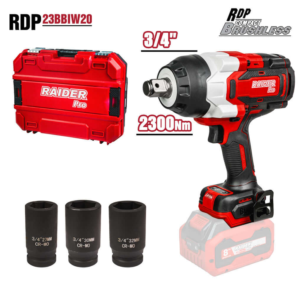 R20 Гайковерт безчетков 3/4" 2300Nm 3-ск. Solo RDP-23BBIW20 – Raider Pro