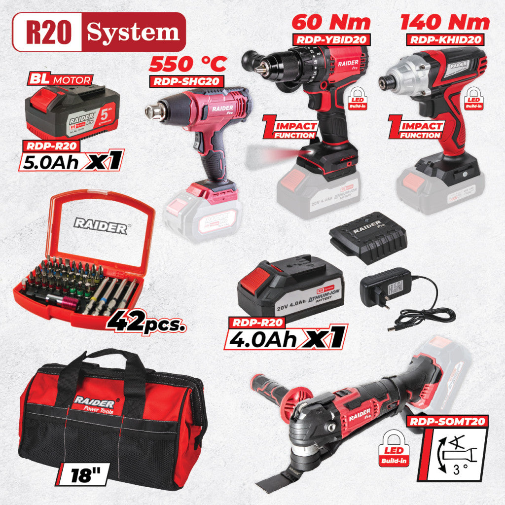 R20 Комплект 4 машини 4Ah 5Ah + 2 RDP-BXS6 Raider Pro - BGShopping.net