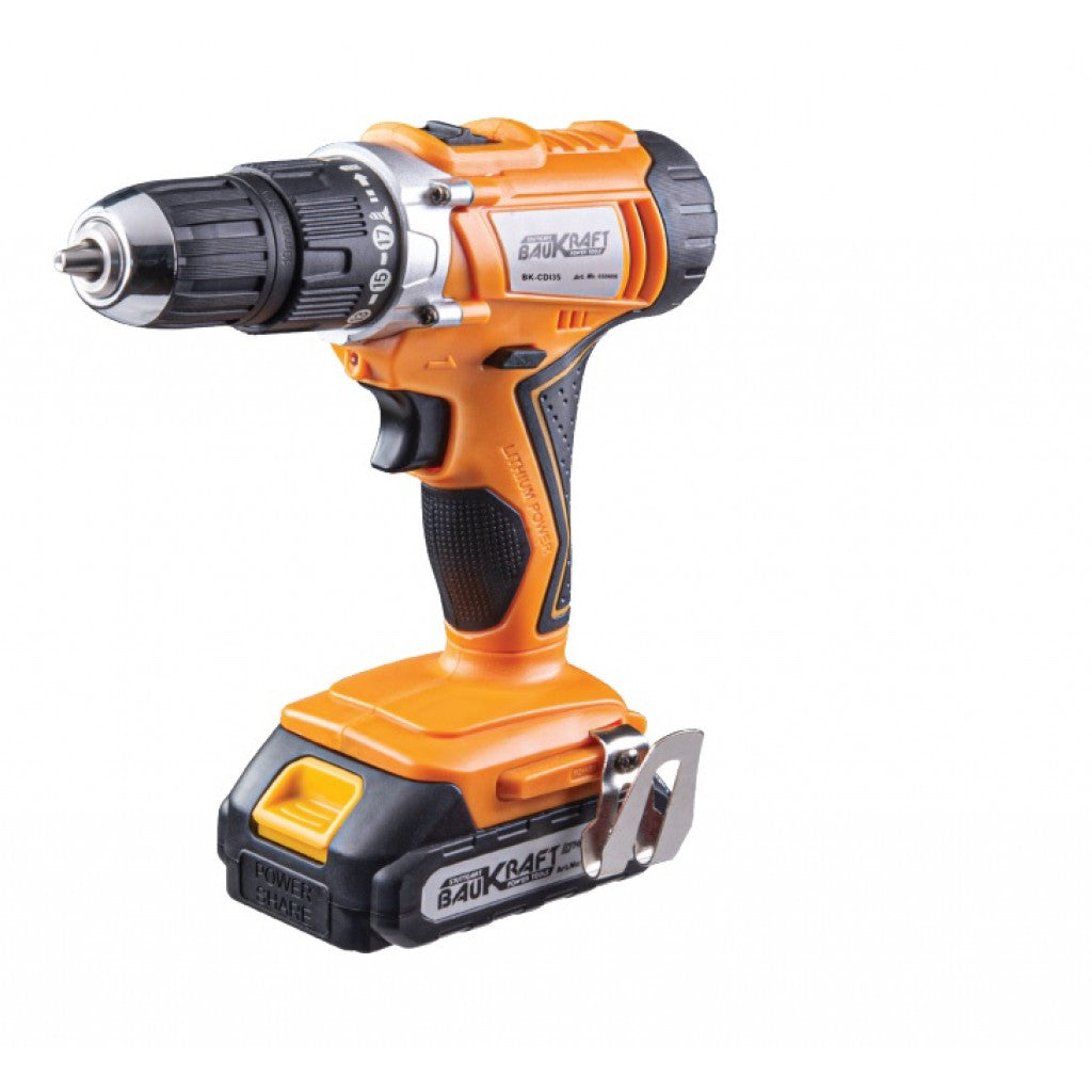 Бормашина акум. ударна 2-ск. 10mm 40Nm 18V 2Ah BAUKRAFT BK-CDI35 – Baukraft