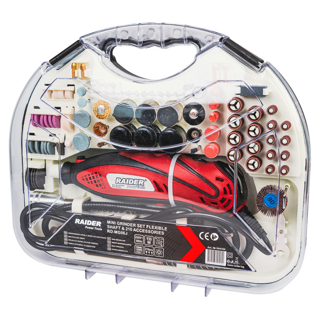 Шлифовалка права 135W с жило 210 аксесоара RAIDER RD-MG06D – Raider Power Tools