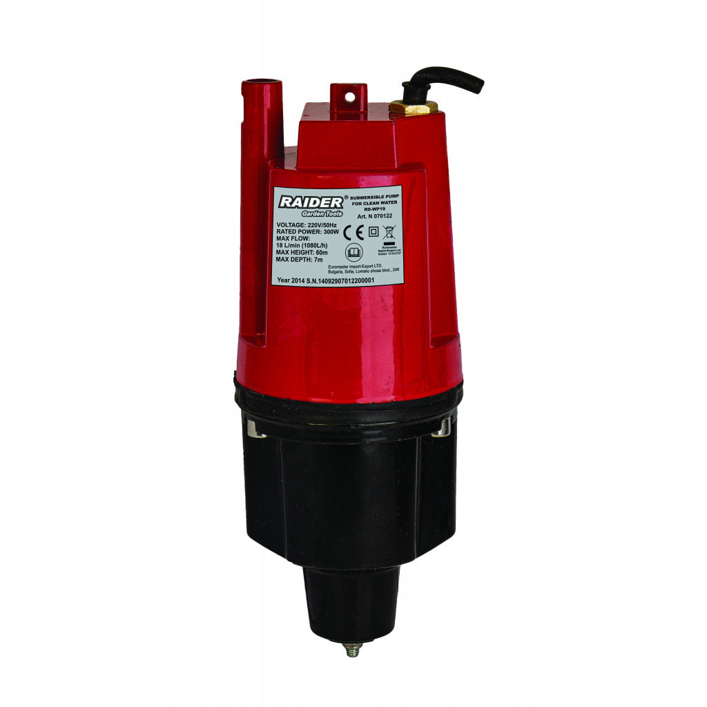 Помпа водна потоп. 300W 3/4" 18L/min 60m RAIDER RD-WP19 – Raider Garden Tools