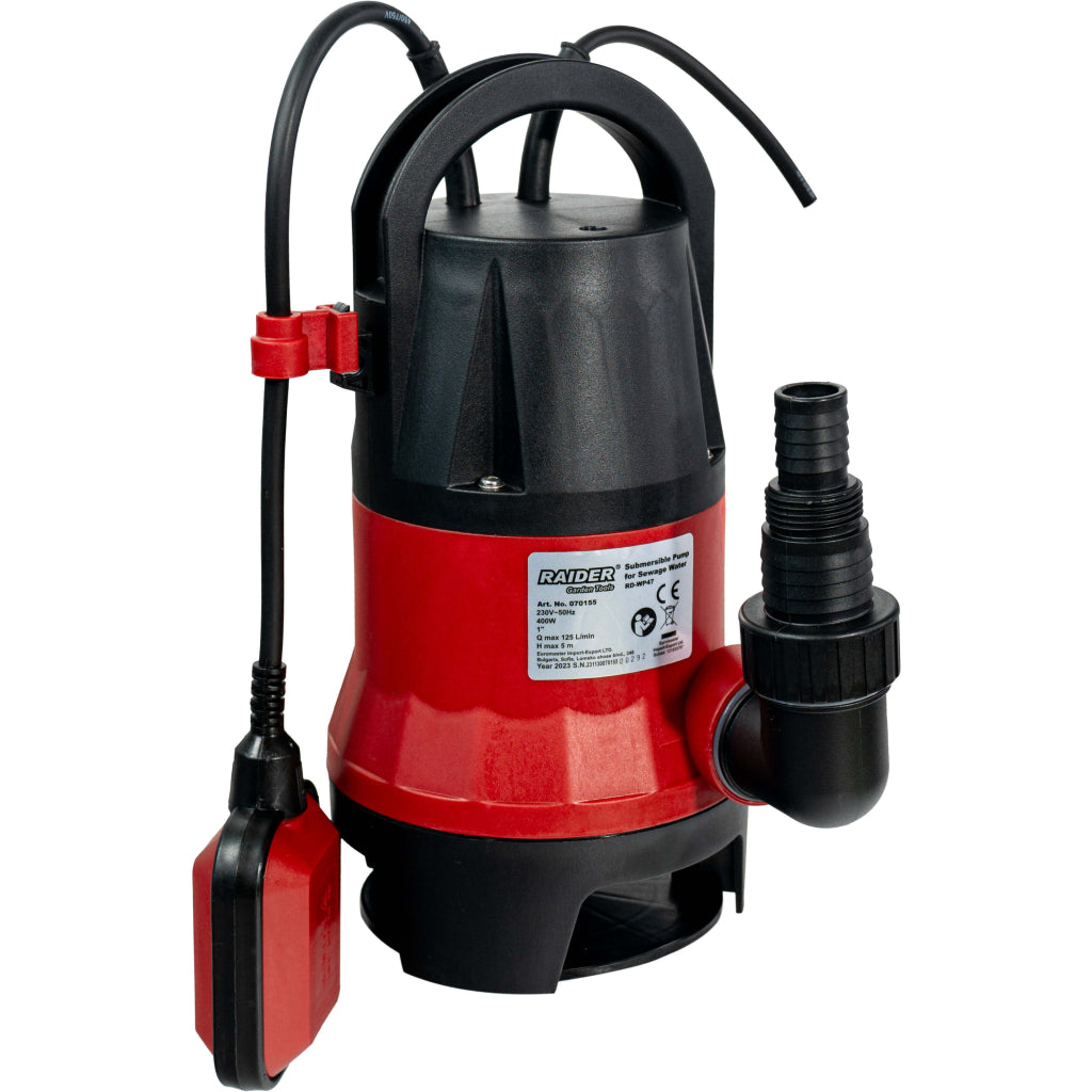 Помпа потопяема за мръсна вода 400W 1" 125L/min 5m RAIDER RD-WP47