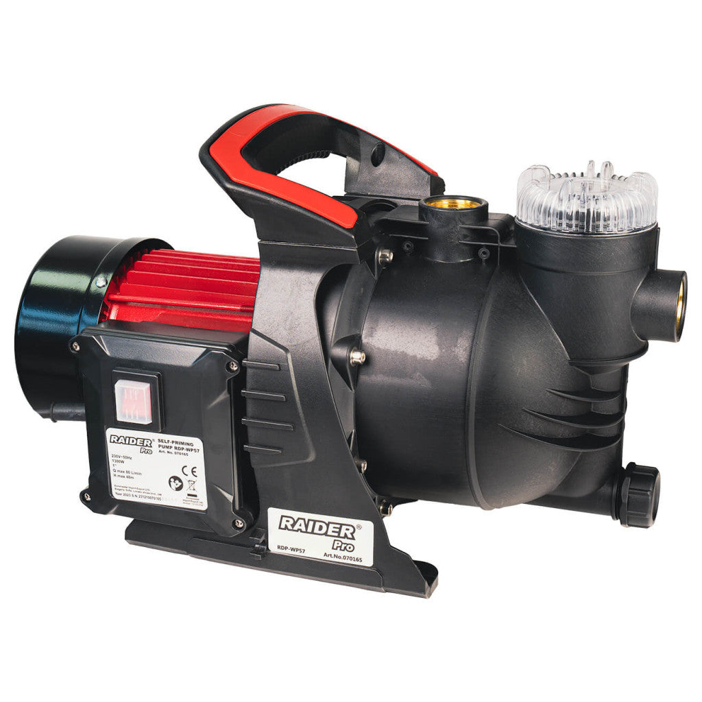 Помпа водна 1300W 1" 80L/min 48m с воден филтър RAIDER PRO RDP-WP57 – Raider Garden Tools