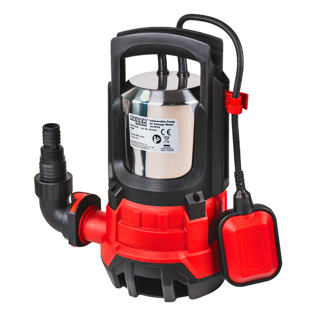 Помпа водна потопяема 550W 1" 208L/min 7m INOX RAIDER RD-WP59 – Raider Garden Tools