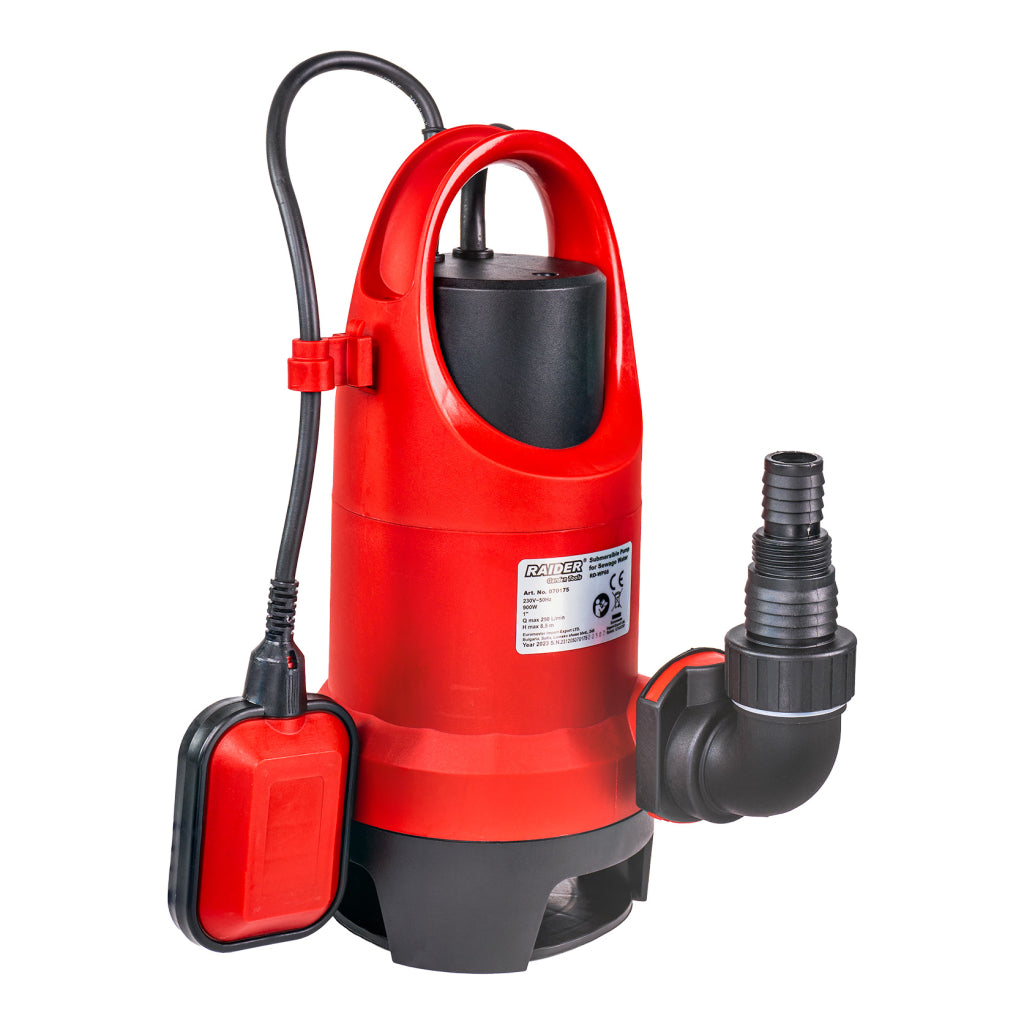 Помпа водна потопяема  900W 1" 250L/min 8,5m 35mm RAIDER RD-WP68
