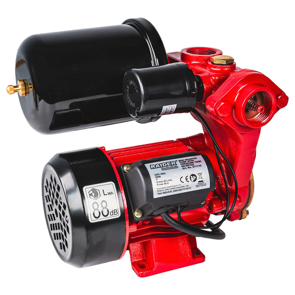 Хидрофор мини 550W 1" 45L/min 58m RAIDER RD-WP550 – Raider Garden Tools
