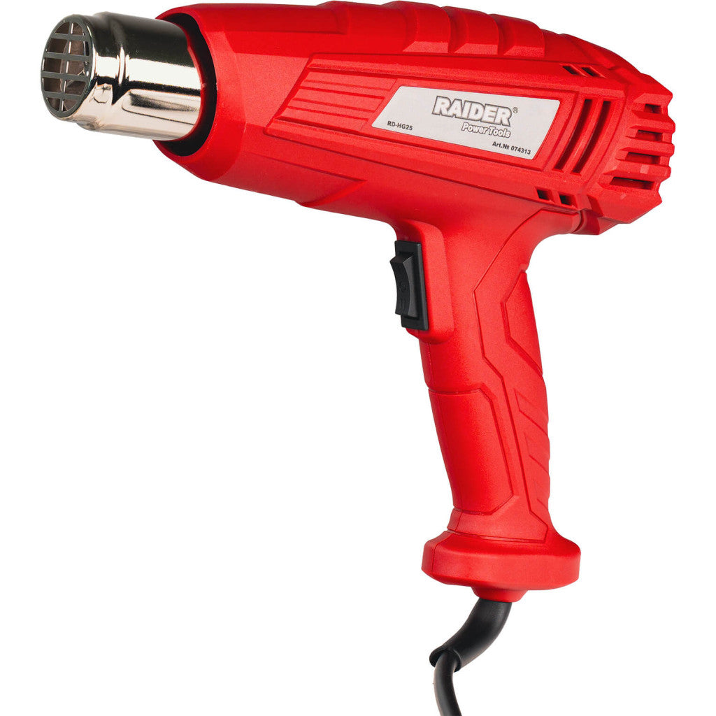Пистолет за горещ въздух 2000W 2степ. 4 дюзи RAIDER RD-HG25 – Raider Power Tools