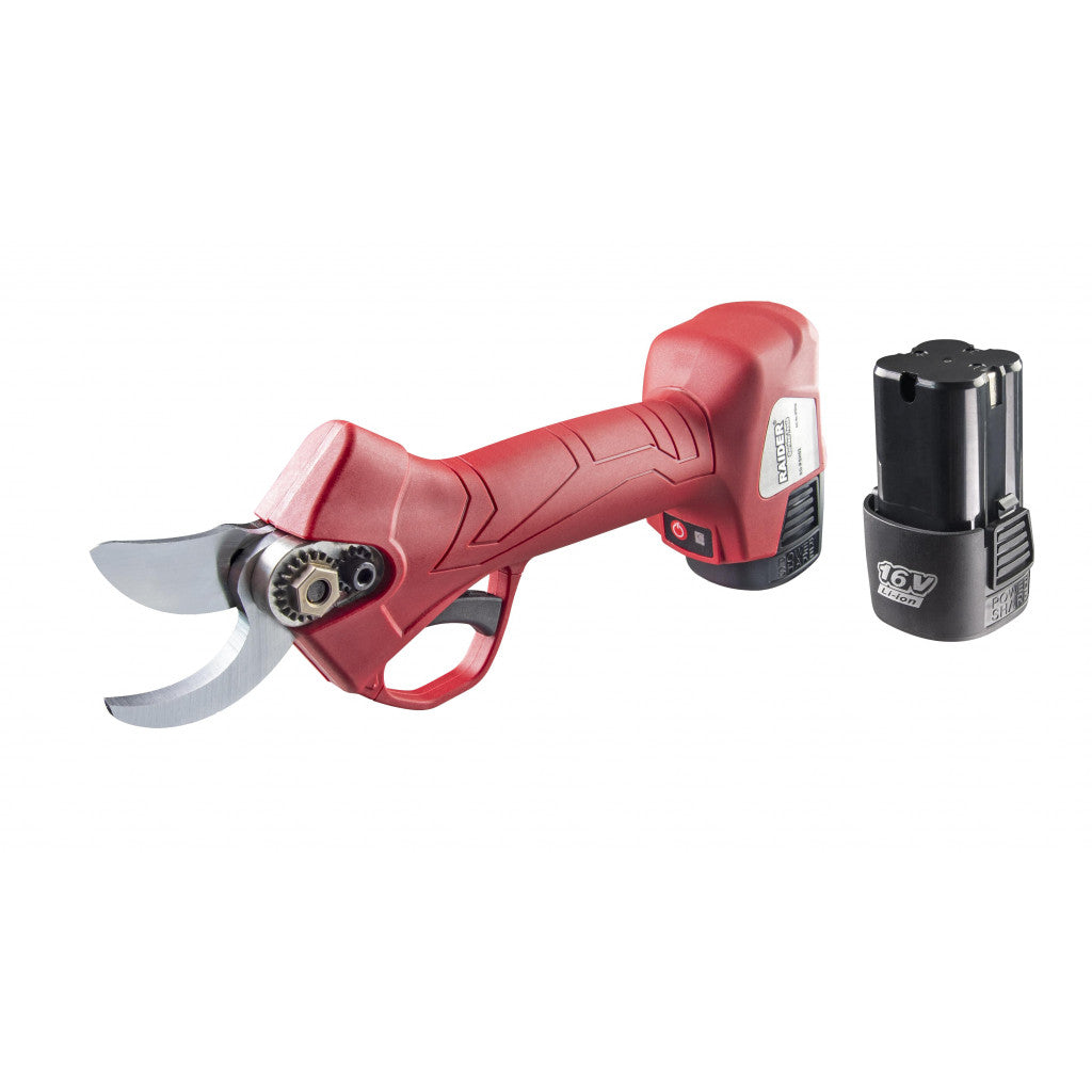 Ножица лозарска акум. безч. 16V 2x2Ah 25mm куфар RAIDER RD-PSH02 – Raider Garden Tools