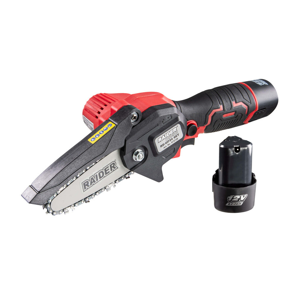Резачка акум. 12V 100mm 4" 2x2Ah 3 вериги куфар RAIDER RD-GP24 Set – Raider Garden Tools