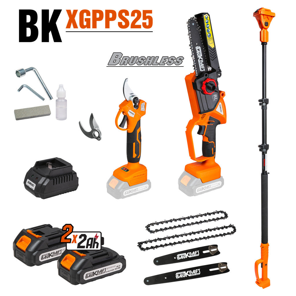 К-т Резачка 18V 15-20cm Лозарска ножица 2x2Ah2,5m BK-XGPPS25 Baukraft - BGShopping.net