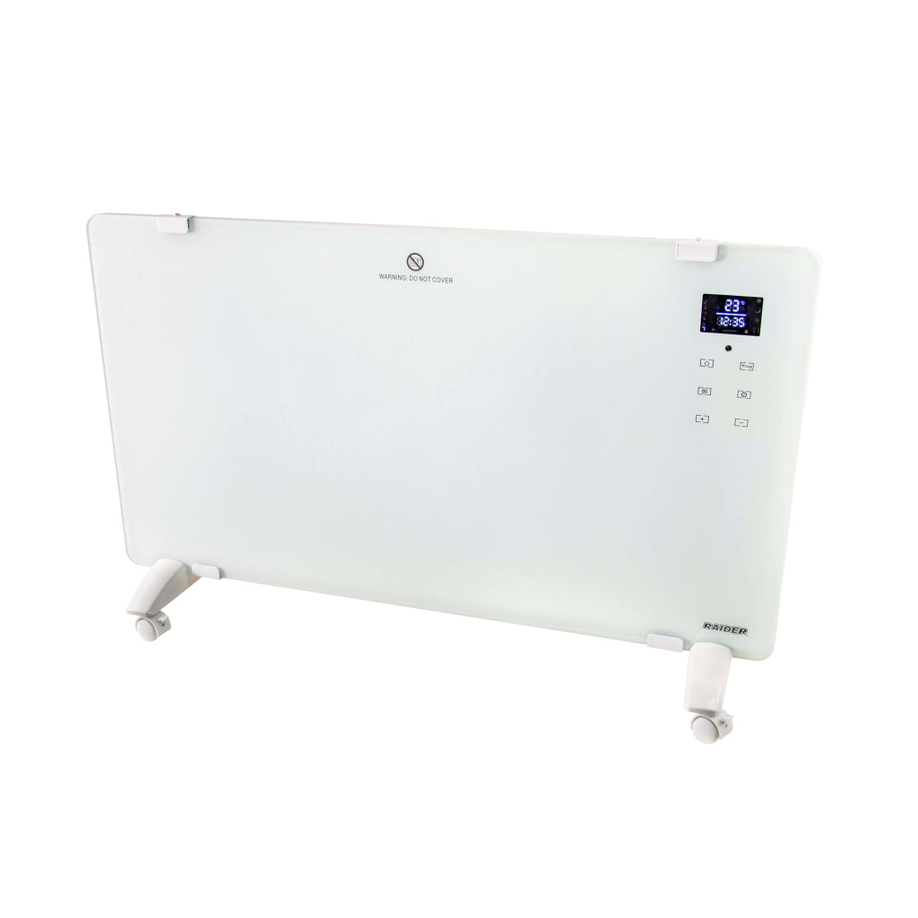 Конвектор със стойка 2kW бяло стъкло LED RAIDER RD-PH02
