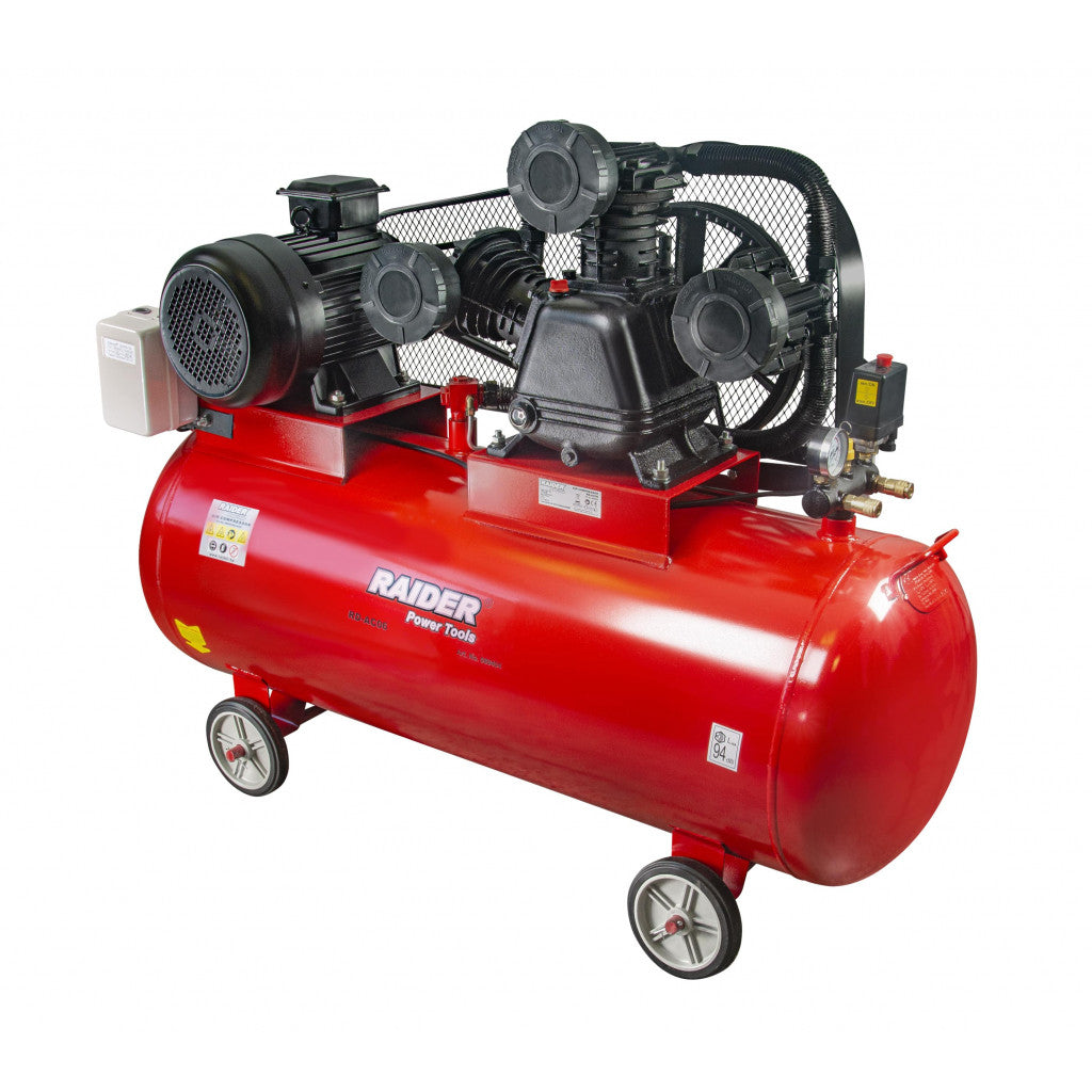 Компресор 270L 7.5kW 900L/min 380V 10bar 3 цилиндъра RAIDER RD-AC06 – Raider Power Tools