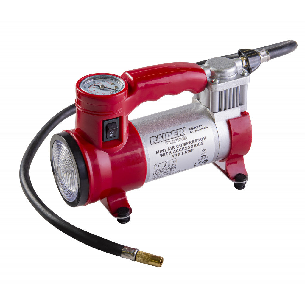 Компресор 12V DC метален 180W 35L/min RAIDER RD-AC13 – Raider Power Tools