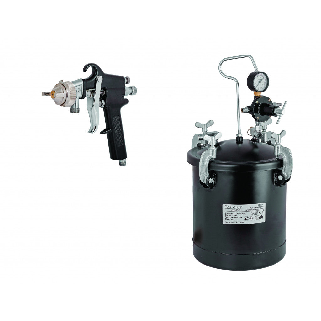 Пистолет за боя казанче 10L ø2mm маркуч 3.0m RAIDER RD-PT02 – Raider Power Tools