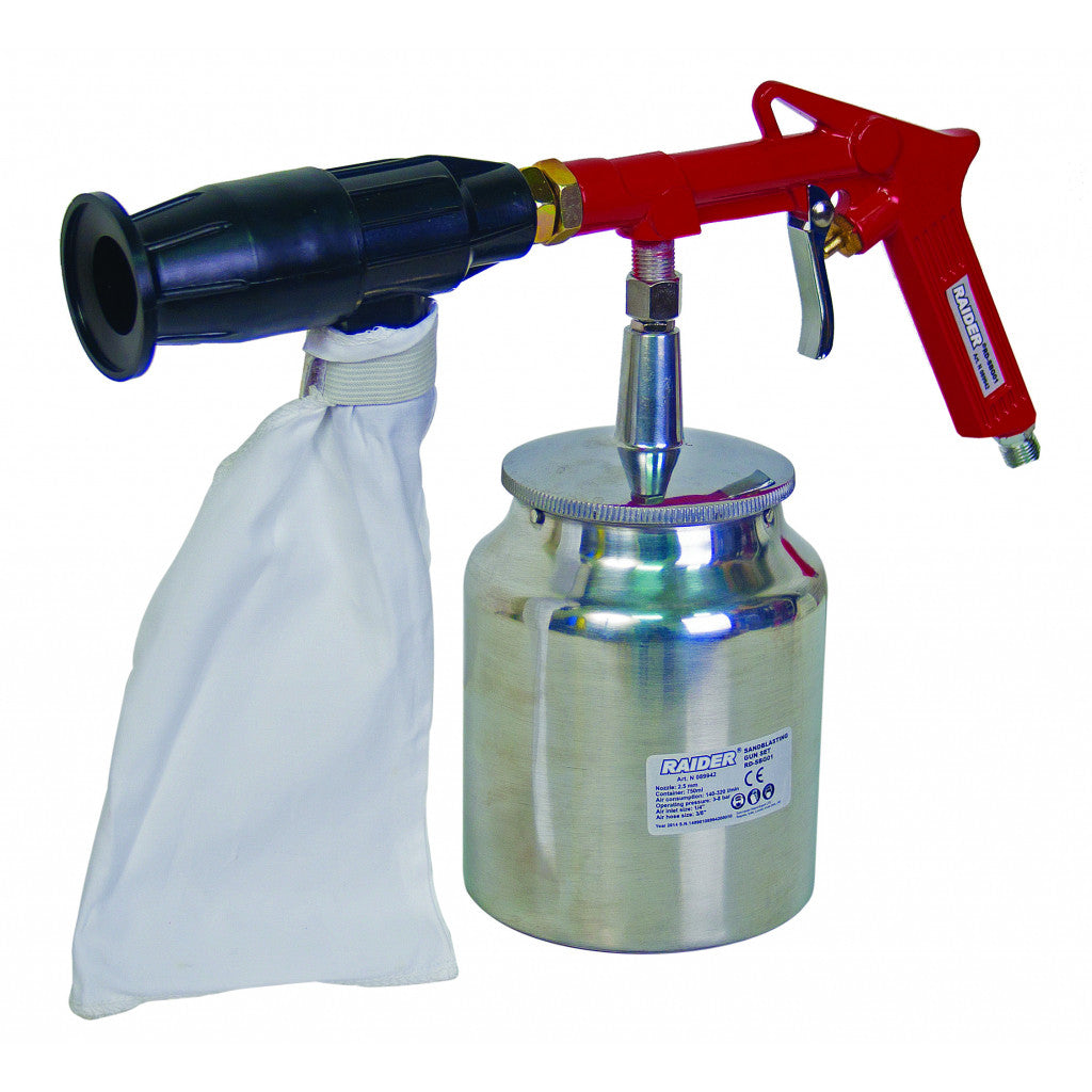 Пистолет пясъкоструен ø2.5mm 500ml RAIDER RD-SBG01 – Raider Power Tools