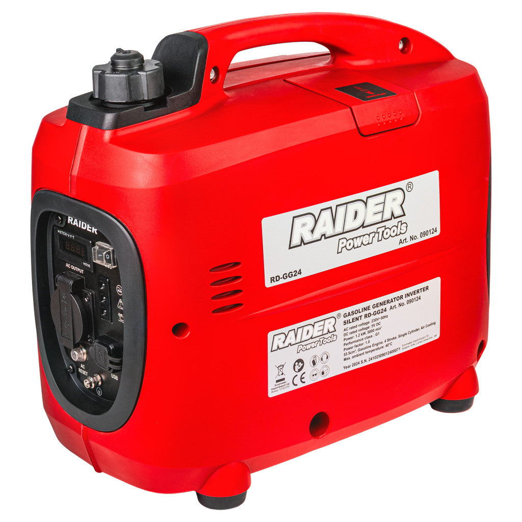 Генератор за ток бензинов 1.2kW инверторен тих RD-GG24 – Raider Power Tools