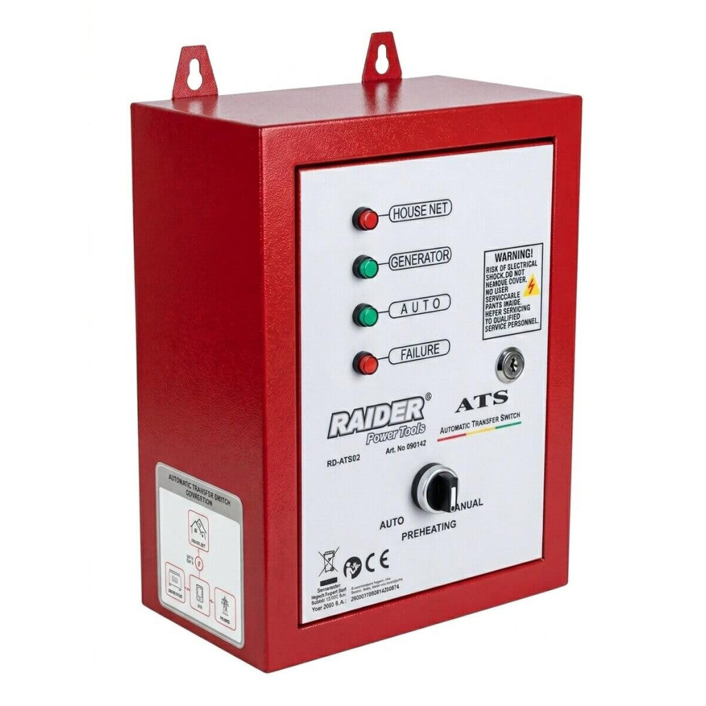 Автоматичен превключвател ATS 6 pin 10kW 400V RD-ATS02 Raider Garden Tools BGShopping.net