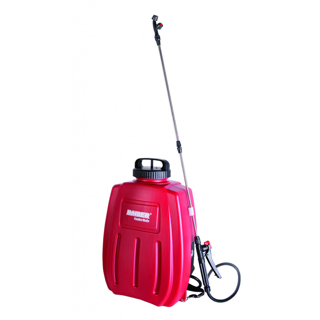 Пръскачка Li-ion 16L 12V 8Ah 4.5bar 4L/min 8m RAIDER RD-BKMD03 – Raider Garden Tools