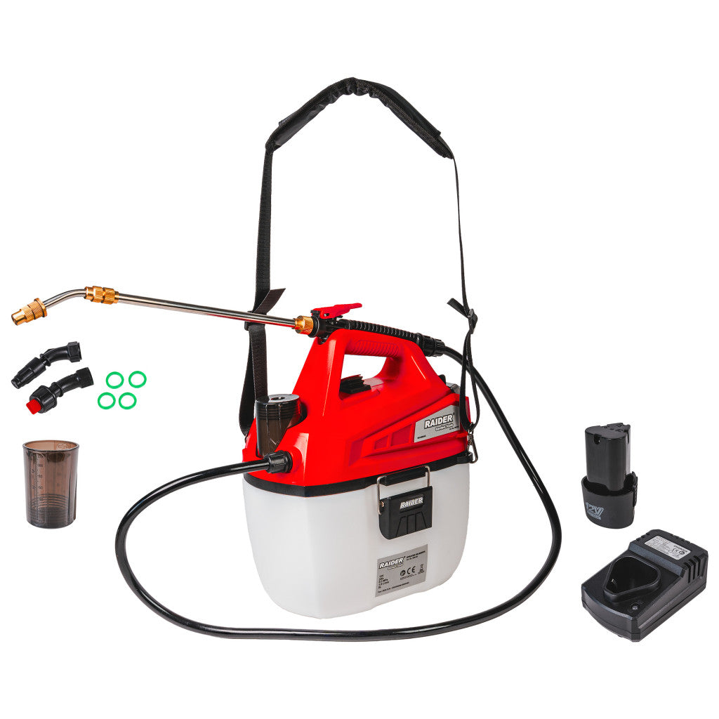 Пръскачка Li-ion 5L 12V 2Ah 3bar 1,6L/min RAIDER RD-BMD05 – Raider Garden Tools