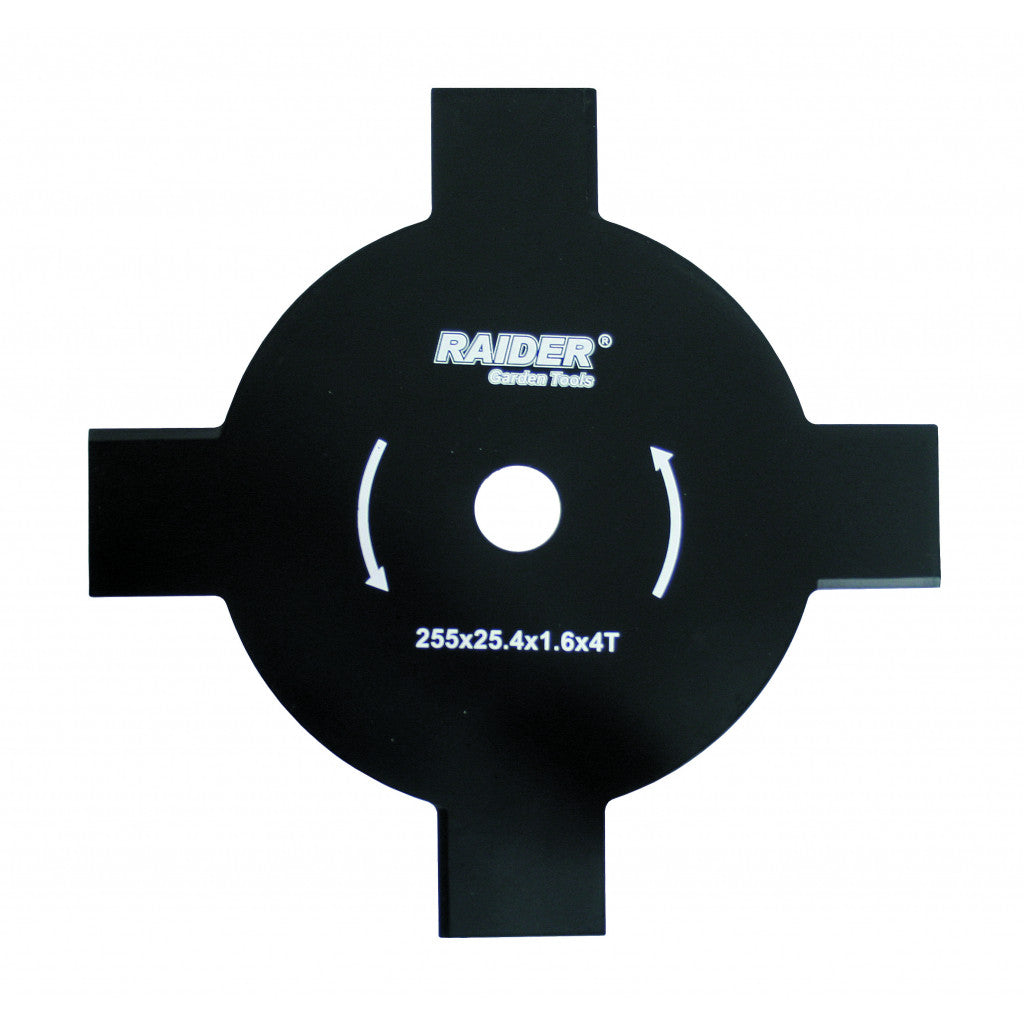 Нож за моторна коса 4 лъча ø255x25.4 mm – Raider Garden Tools