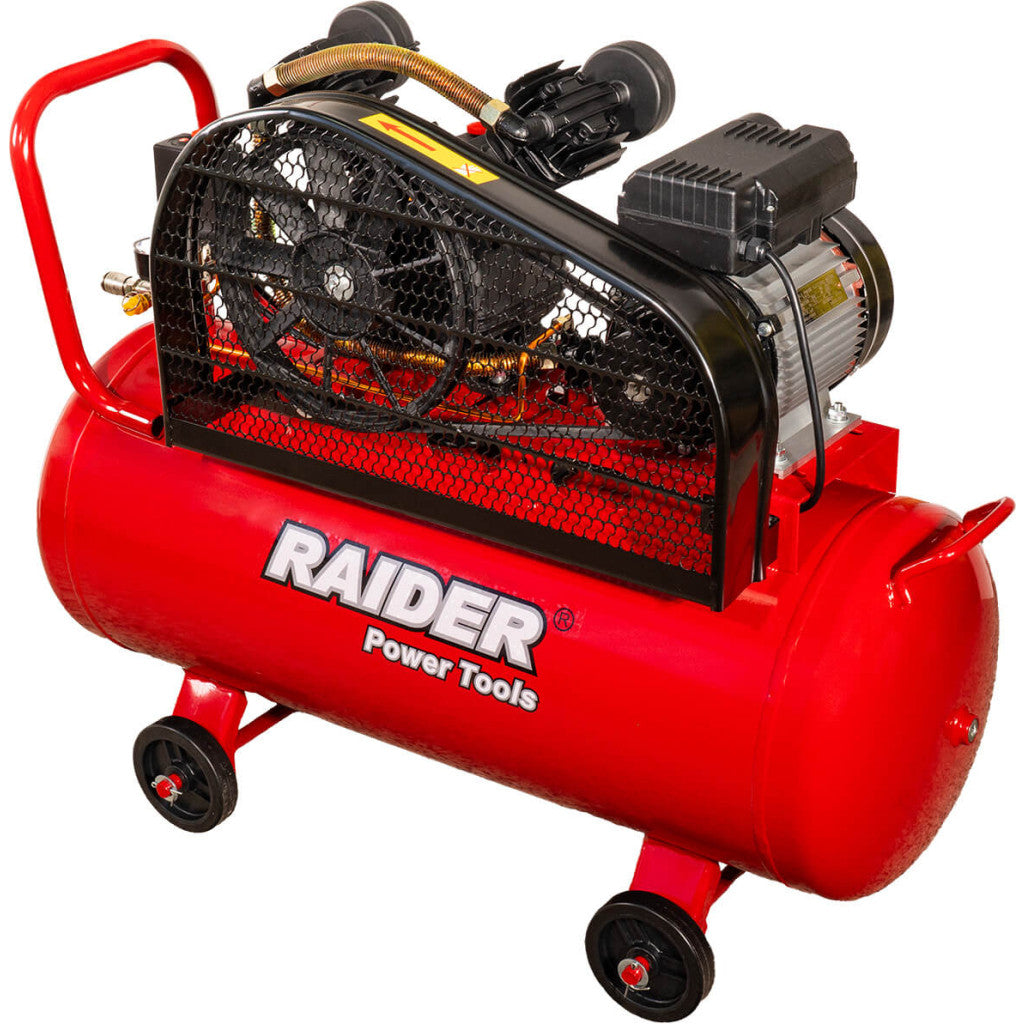 Компресор 100L 1.5kW 170L/min 2цил. ремък RAIDER RD-AC17 – Raider Power Tools