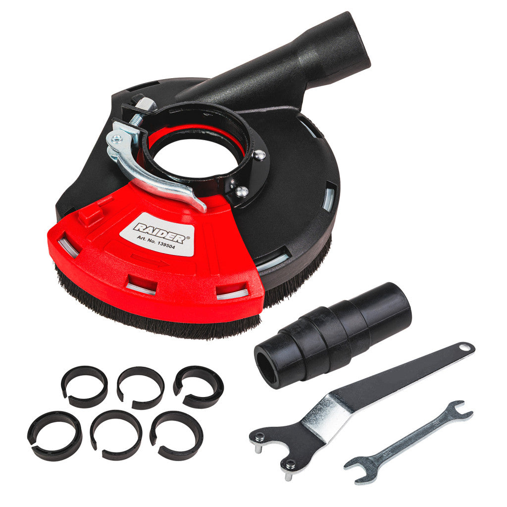 Предпазител за прахоулавяне за ъглошлайф 125mm с адаптери Raider Power Tools BGShopping.net