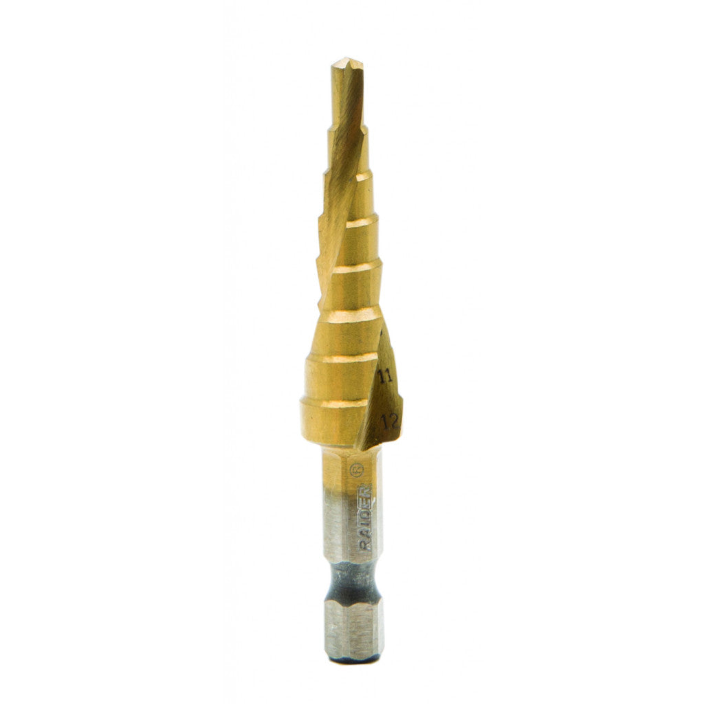 Свредло за ламарина стъп. HEX 1/4" ø4-12mm Raider Pro BGShopping.net