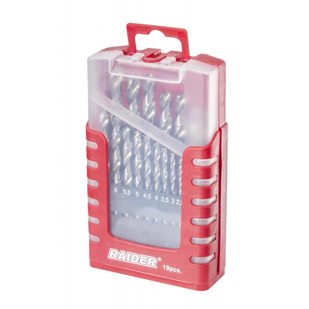 Свредла за метал 19бр. ø1-10mm HSS к-т Raider Power Tools BGShopping.net