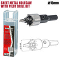 Боркорона за ламарина Ø15mm с водач HSS Raider Power Tools - BGShopping.net
