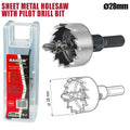 Боркорона за ламарина Ø28mm с водач HSS Raider Power Tools - BGShopping.net