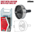 Боркорона за ламарина Ø45mm с водач HSS Raider Power Tools - BGShopping.net