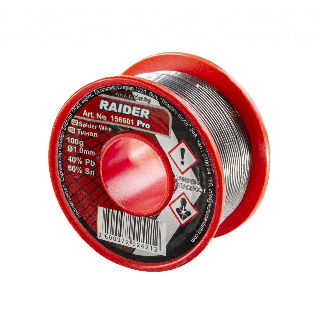 Тинол ø1mm 100g 60%Sn 40%Pb Pro – Raider Pro