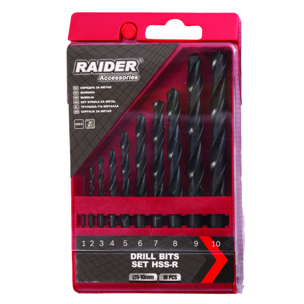 Свредла за метал 10бр. HSS-R к-т Raider Power Tools BGShopping.net