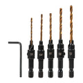 Свредла с фрезенк за дърво 1/4" hex 5бр. Ø5, 6, 8, 10, 12mm