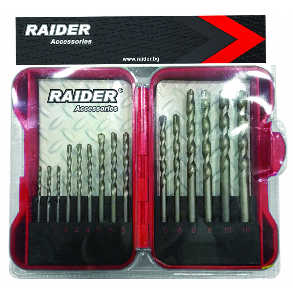 Свредла за бетон 15бр. ø3-10mm к-т Raider Power Tools BGShopping.net