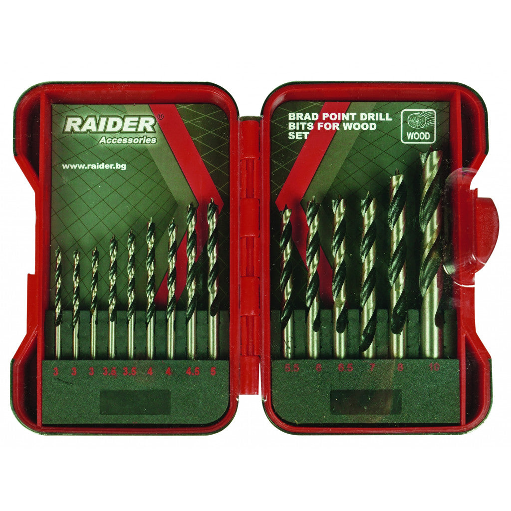 Свредла за дърво 15бр. ø3-10mm к-т Raider Power Tools BGShopping.net