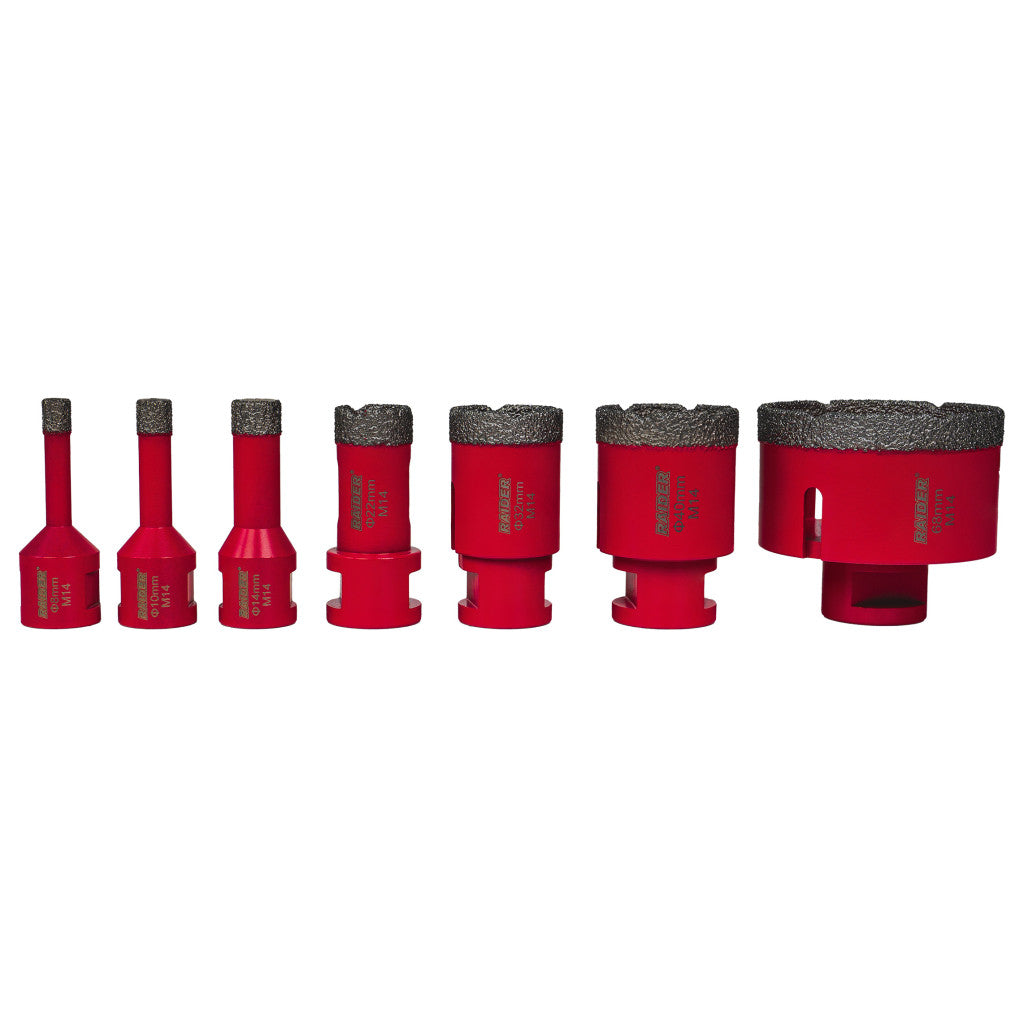 Боркорони Diamond Dry M14 Ø8-68mm AL Case Set Raider Power Tools BGShopping.net