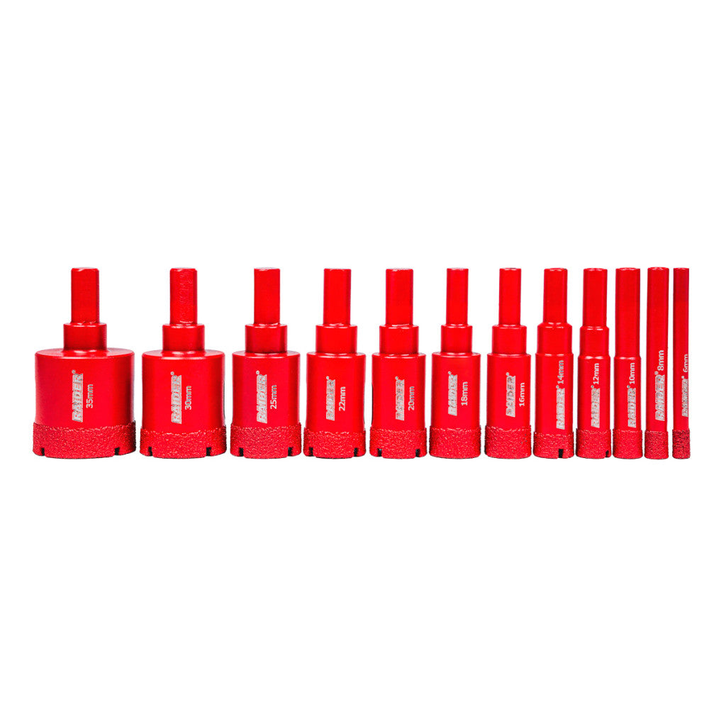 Боркорони Diamond Dry Ø6-35mm Case Set 12 бр. Raider Power Tools - BGShopping.net