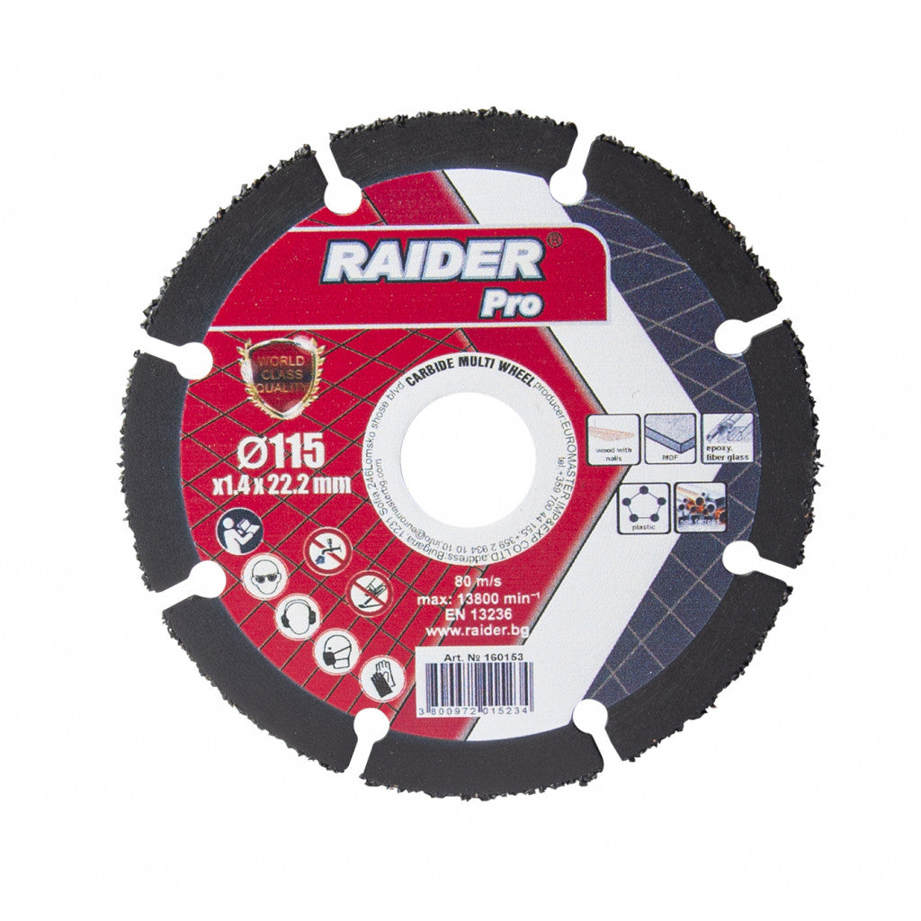 Диск за ъглошлайф Carbide Multi Wheel 115x22.2mm Raider Pro BGShopping.net