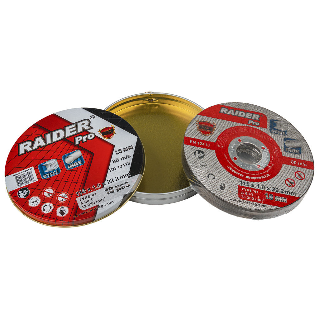 Диск за метал 115х1.0х22.2mm A60T Inox мет кутия 10бр. RDP Raider Pro BGShopping.net