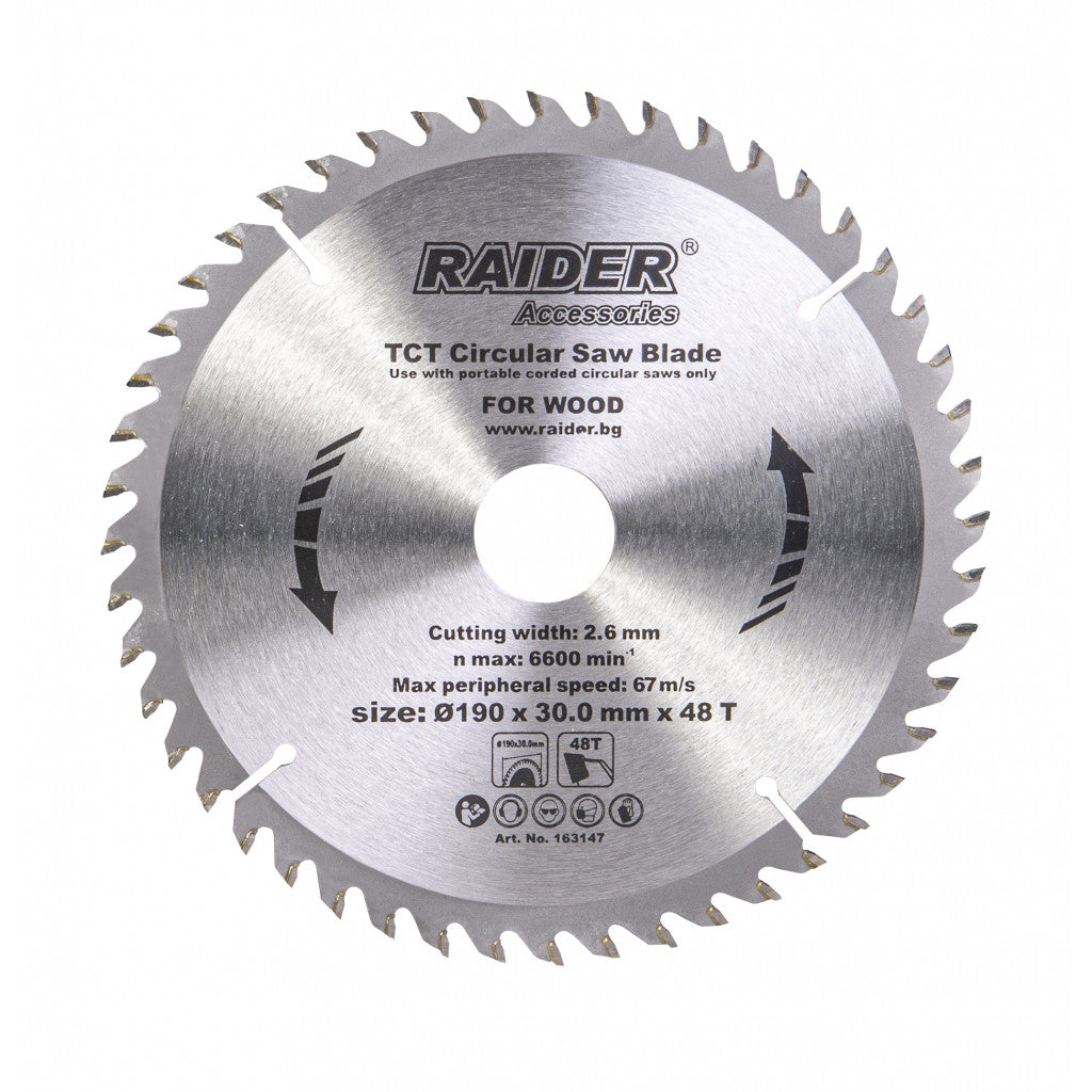 Диск за циркуляр 190х48Тх30mm – Raider Power Tools