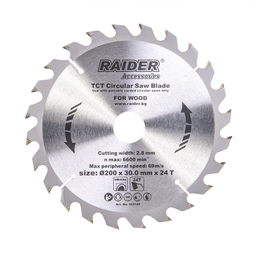Диск за циркуляр 200х24Тх30mm – Raider Power Tools