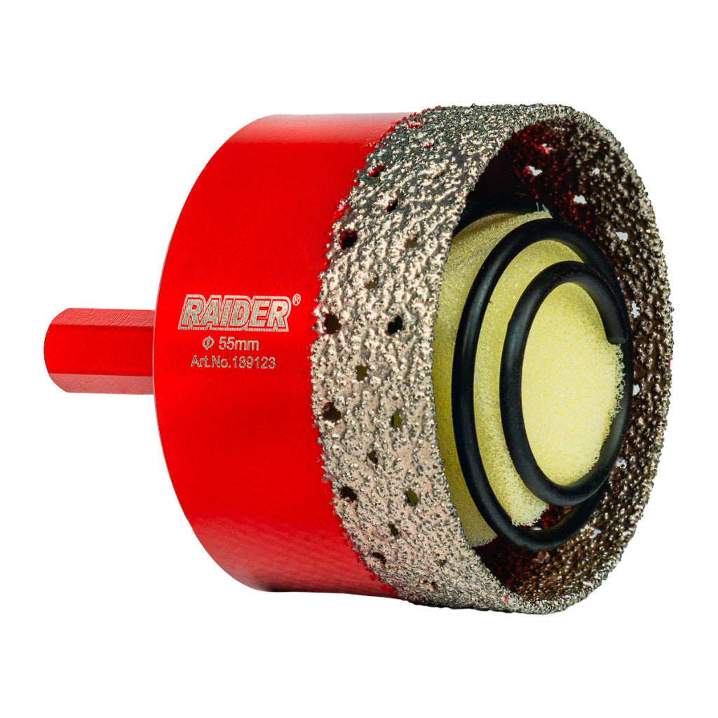 Боркорона Diamond с пружина за бормашина Ø55mm Raider Power Tools - BGShopping.net