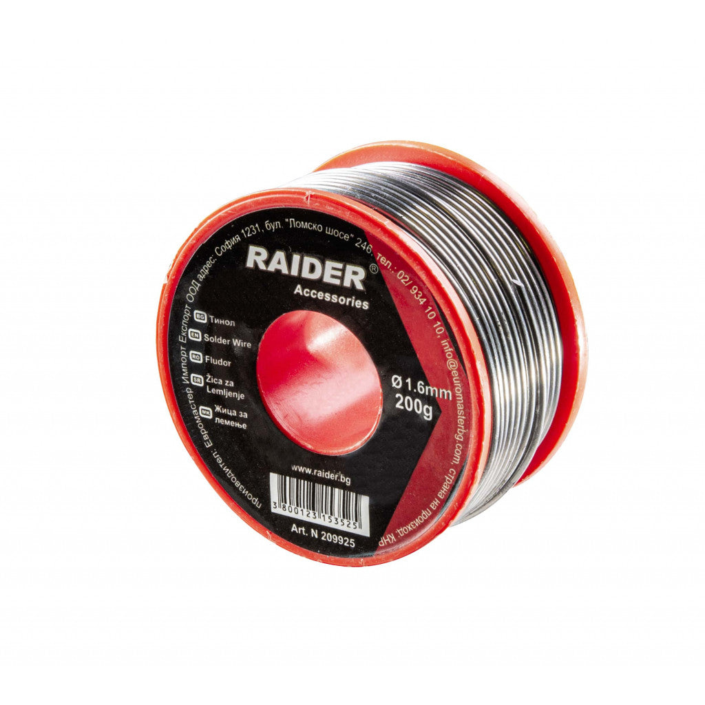 Тинол ø1.6mm 200g 60%Sn 40%Pb – Raider Power Tools